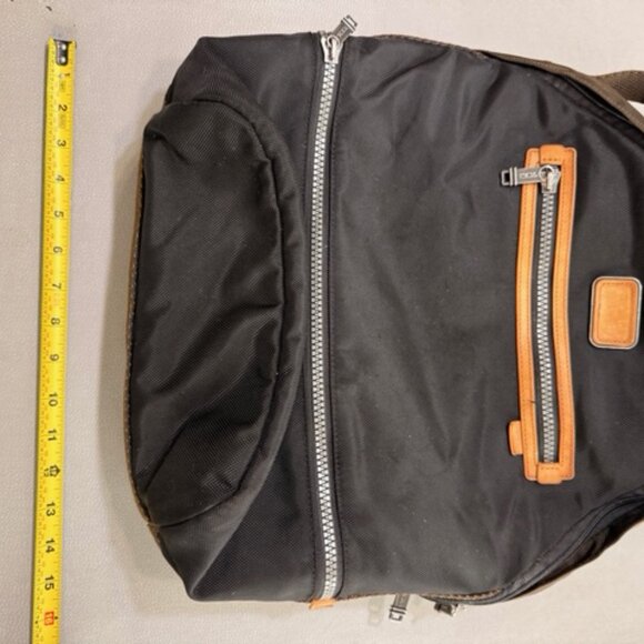 TUMI ALPHA BRAVO Cannon Backpack Black Brown Orange - Picture 10 of 12